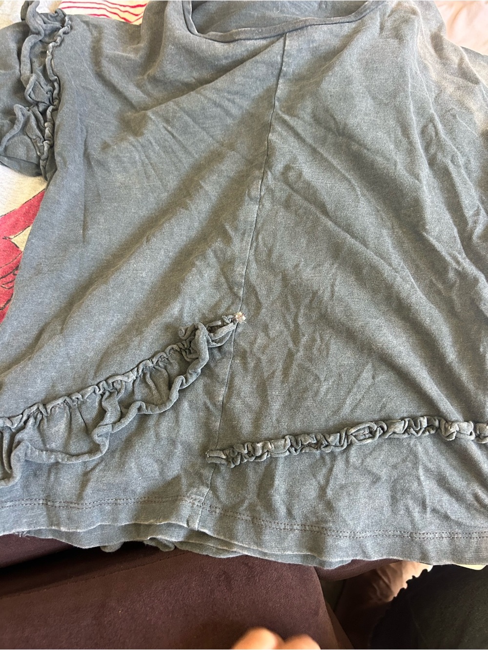 Zara Girls Charcoal Gray Tee with long sleeves
